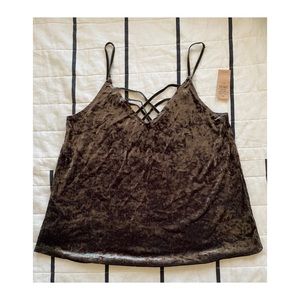 American Eagle Green Velvet Cami